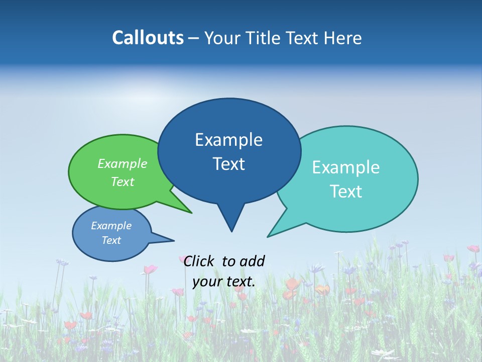 A Field Of Flowers With A Blue Sky In The Background PowerPoint Template