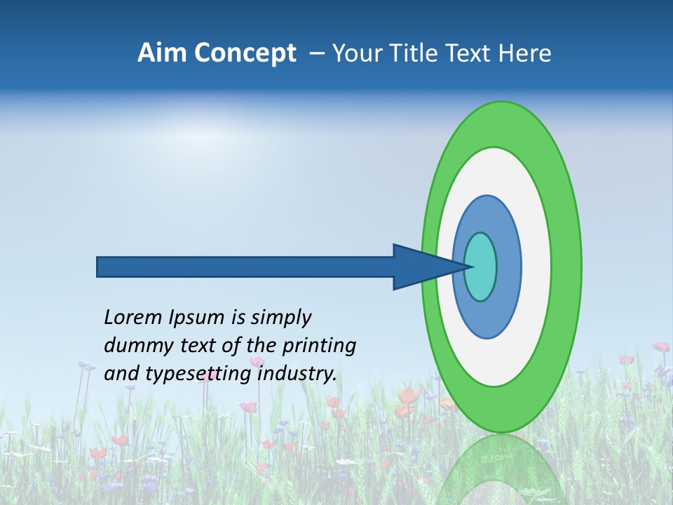 A Field Of Flowers With A Blue Sky In The Background PowerPoint Template