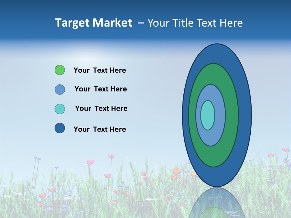 A Field Of Flowers With A Blue Sky In The Background PowerPoint Template