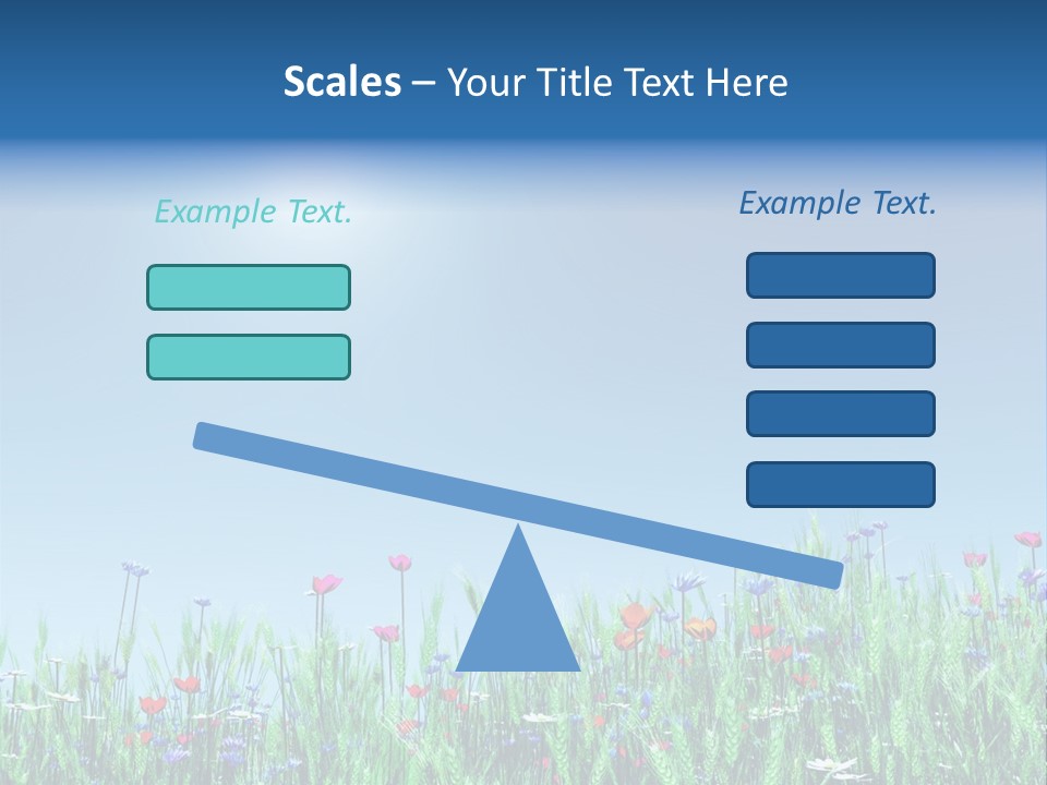 A Field Of Flowers With A Blue Sky In The Background PowerPoint Template