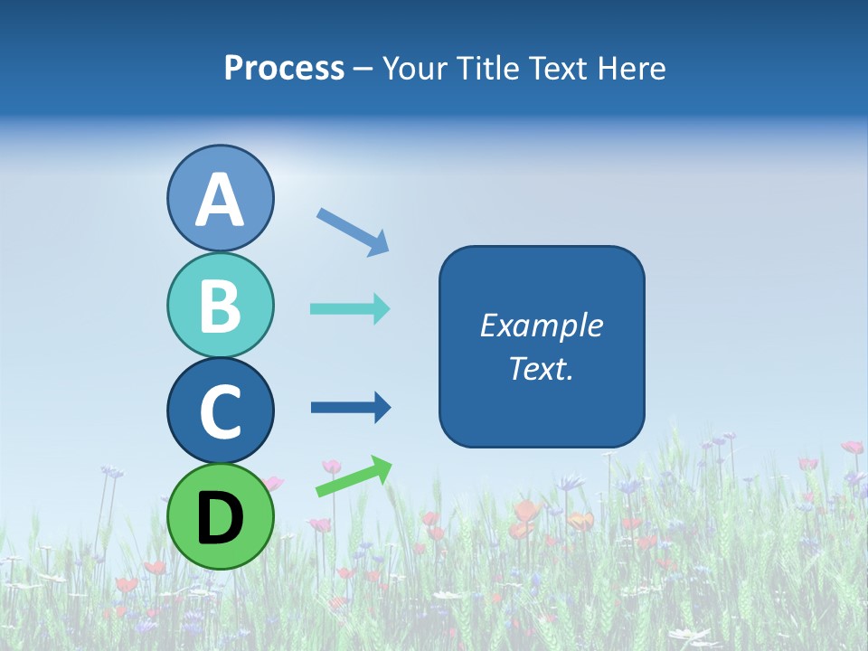 A Field Of Flowers With A Blue Sky In The Background PowerPoint Template