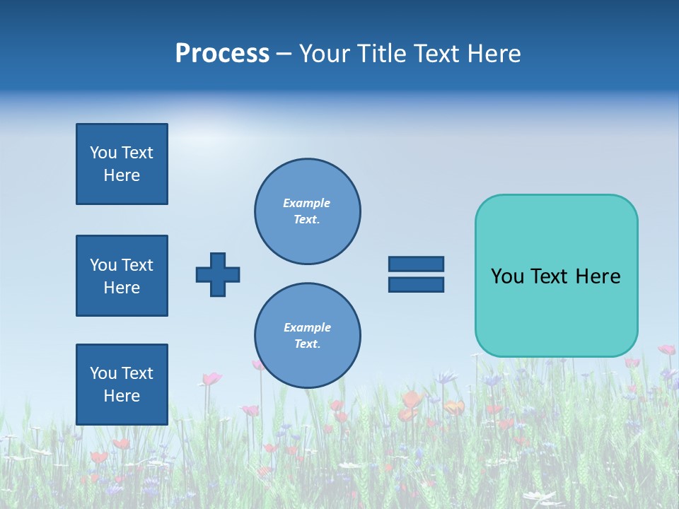 A Field Of Flowers With A Blue Sky In The Background PowerPoint Template