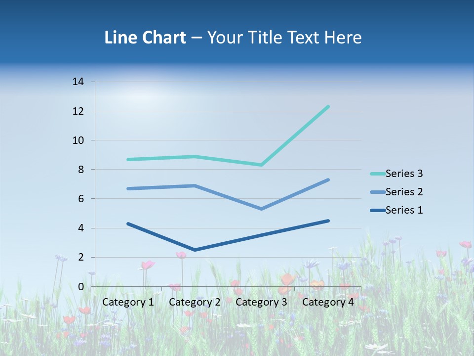 A Field Of Flowers With A Blue Sky In The Background PowerPoint Template