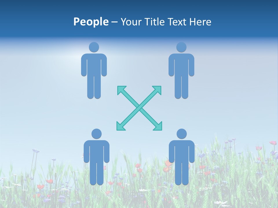 A Field Of Flowers With A Blue Sky In The Background PowerPoint Template