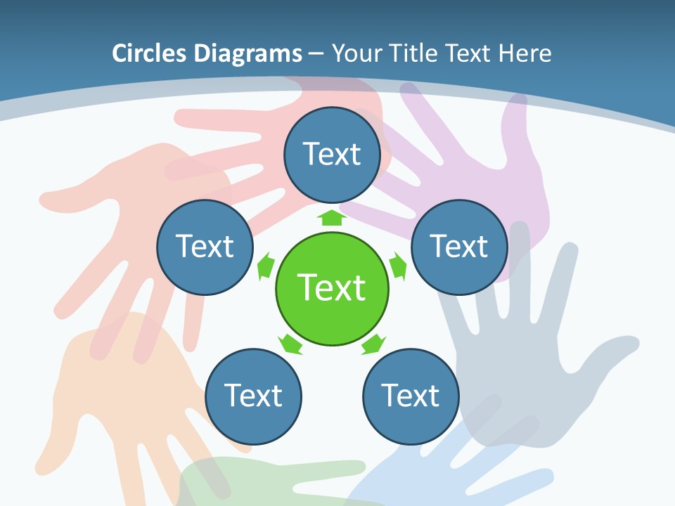 Violet Green Symbol PowerPoint Template