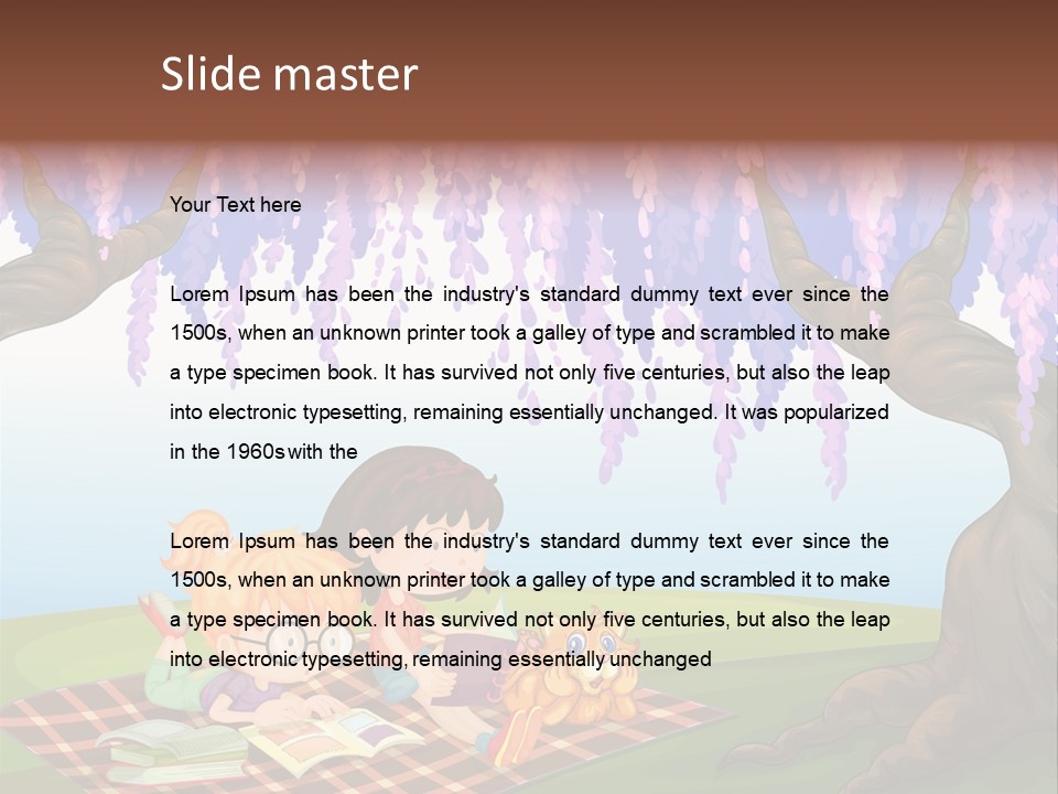 Scene Trees Drawing PowerPoint Template