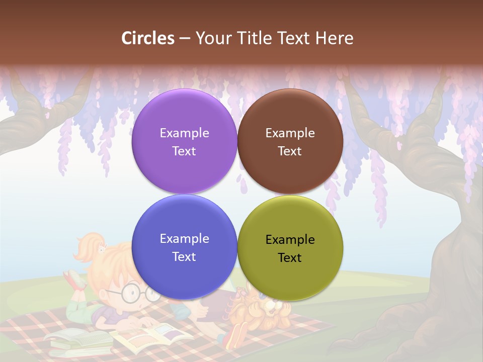 Scene Trees Drawing PowerPoint Template