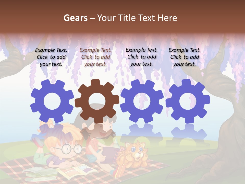 Scene Trees Drawing PowerPoint Template