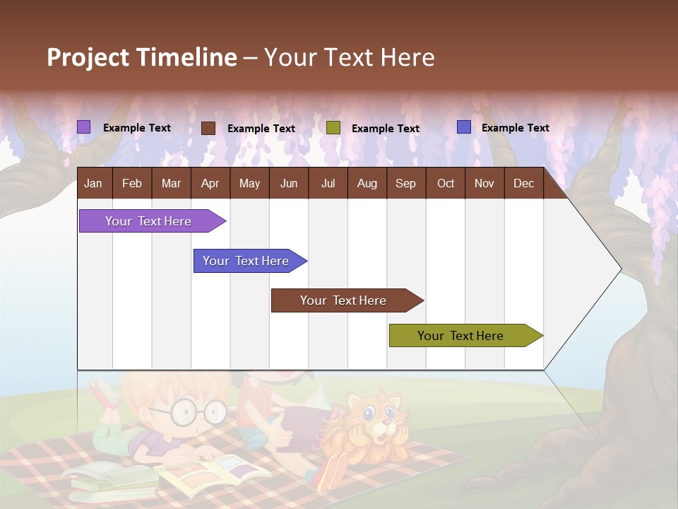 Scene Trees Drawing PowerPoint Template