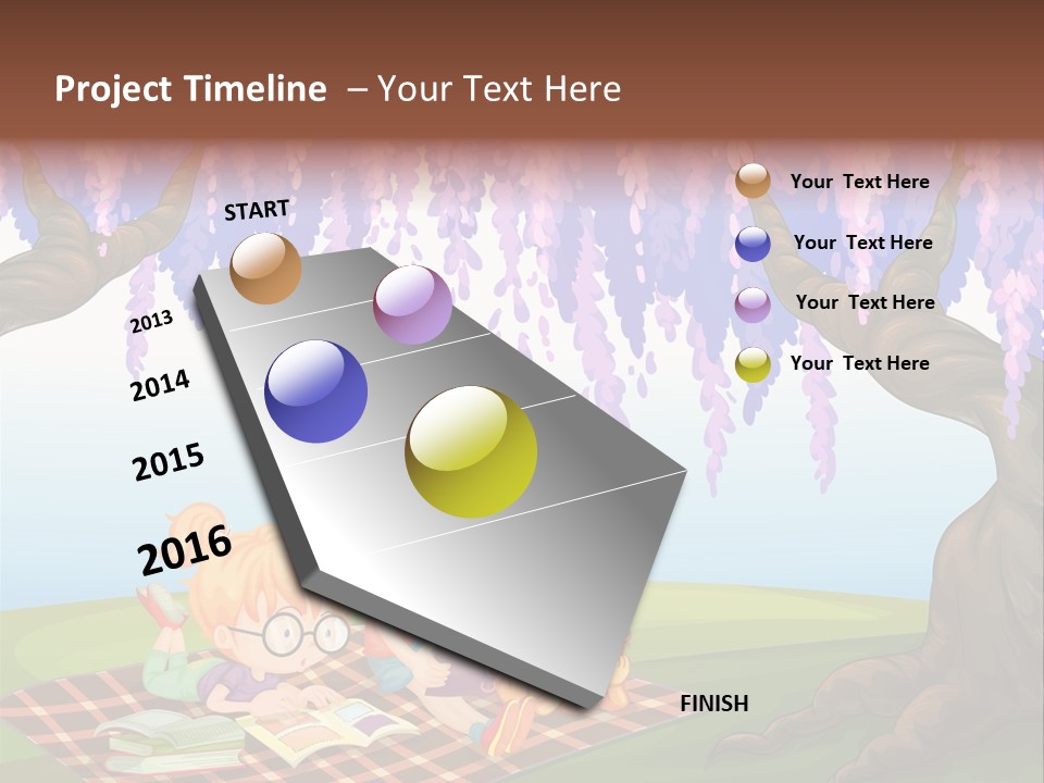 Scene Trees Drawing PowerPoint Template