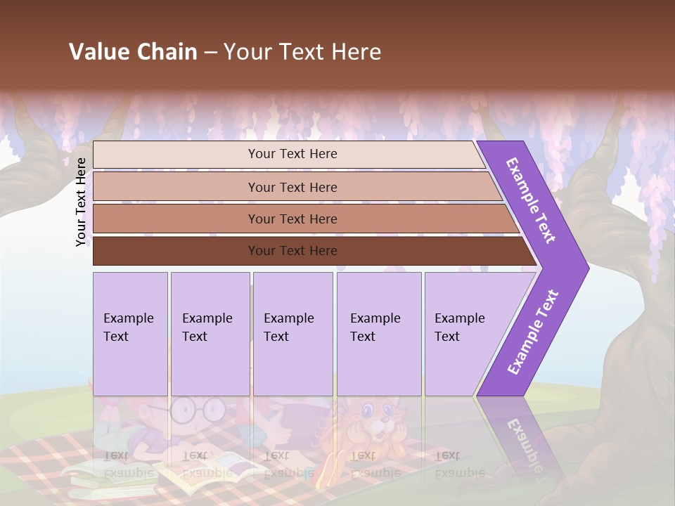 Scene Trees Drawing PowerPoint Template