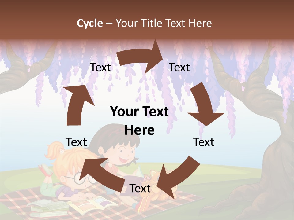 Scene Trees Drawing PowerPoint Template