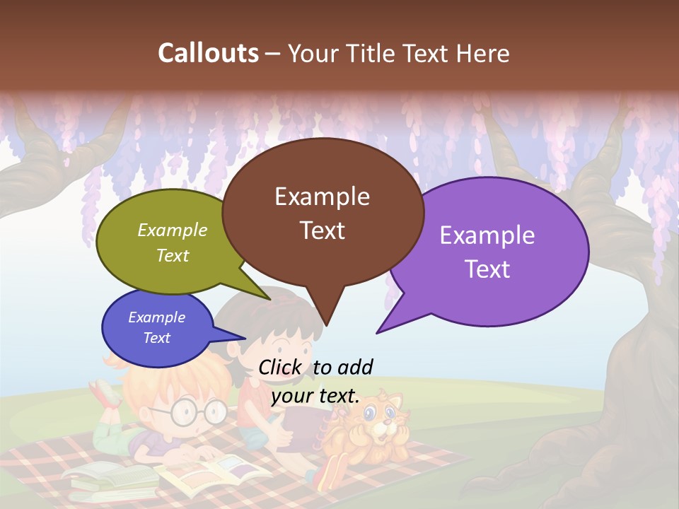 Scene Trees Drawing PowerPoint Template
