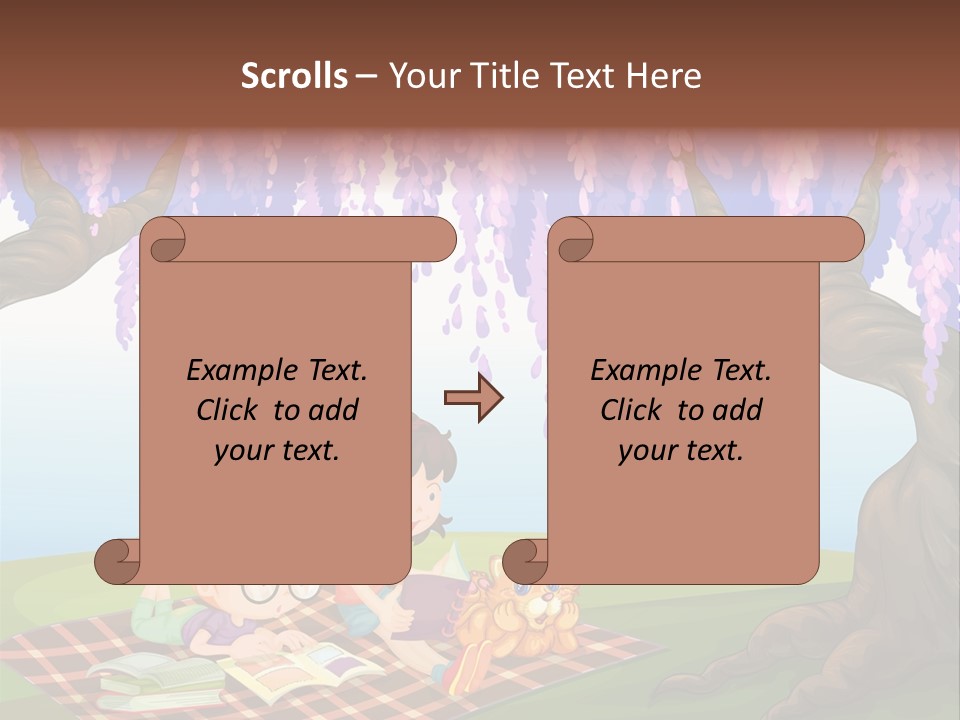 Scene Trees Drawing PowerPoint Template