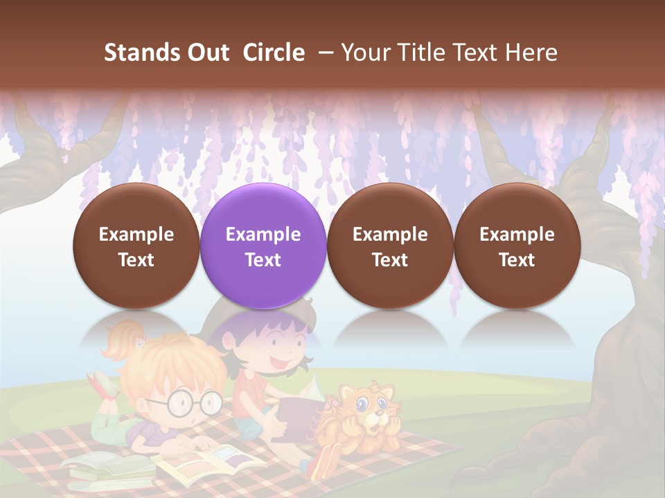 Scene Trees Drawing PowerPoint Template