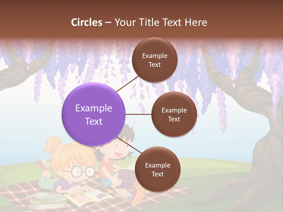 Scene Trees Drawing PowerPoint Template