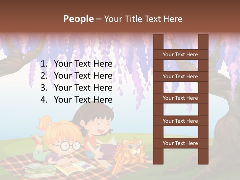 Scene Trees Drawing PowerPoint Template