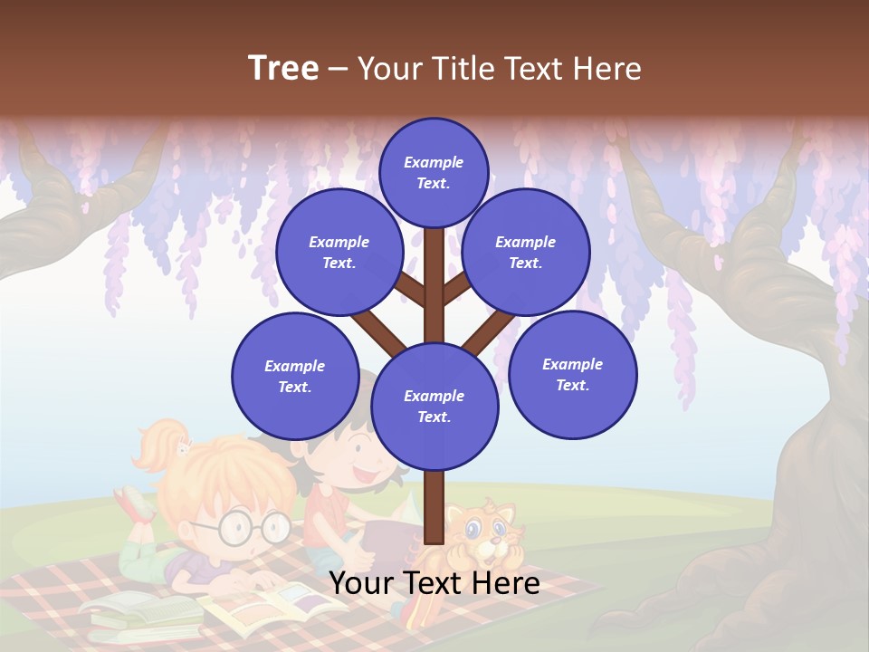 Scene Trees Drawing PowerPoint Template