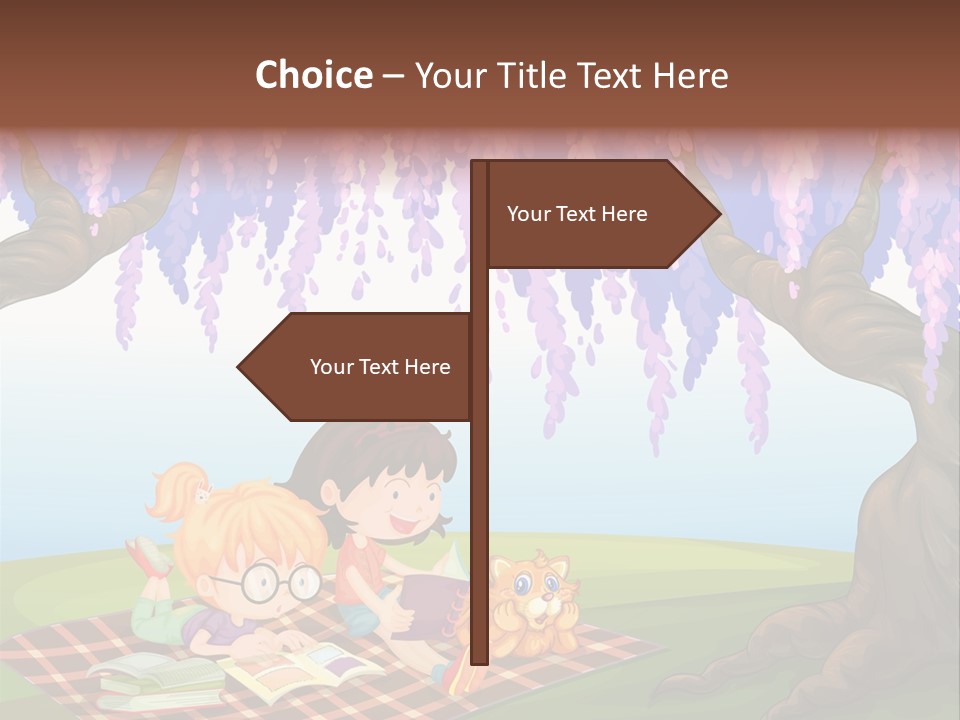 Scene Trees Drawing PowerPoint Template