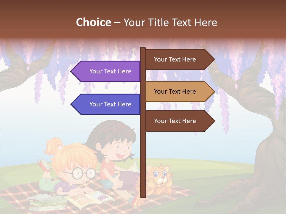Scene Trees Drawing PowerPoint Template