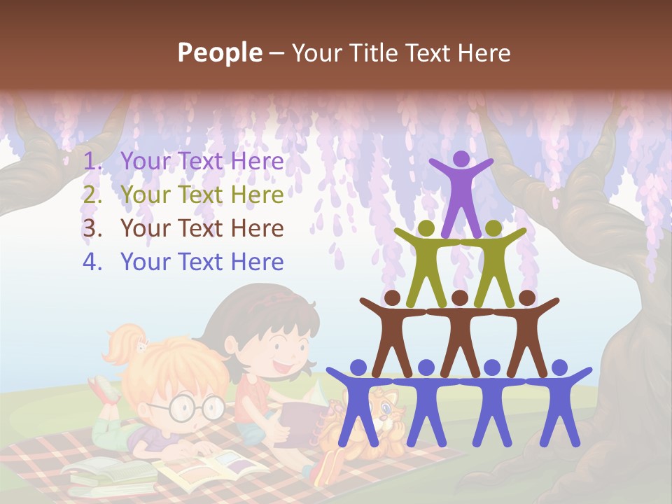 Scene Trees Drawing PowerPoint Template