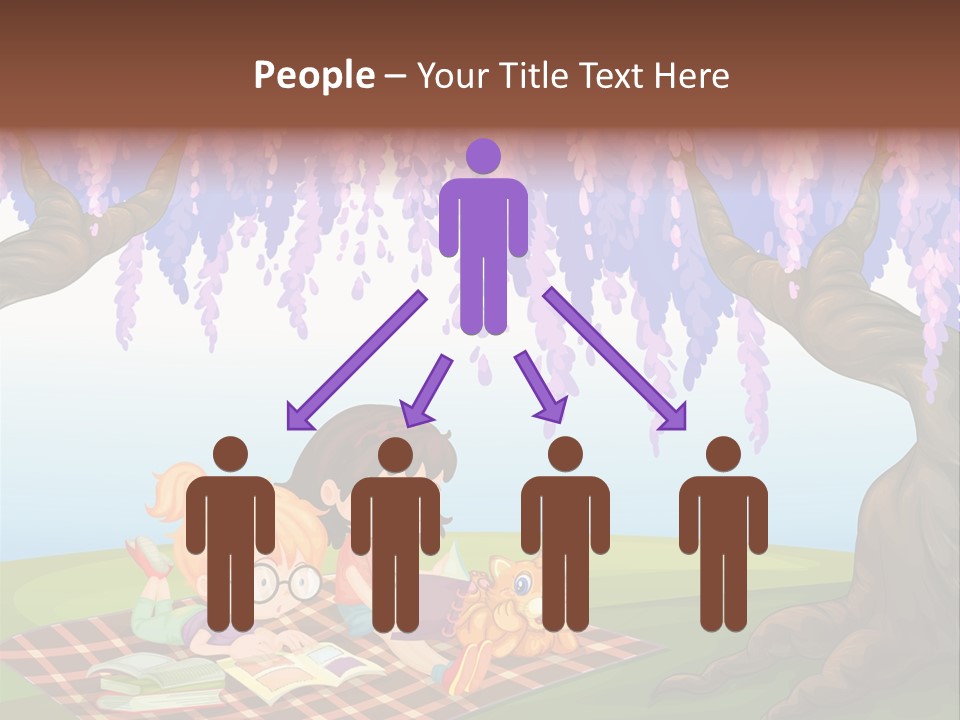 Scene Trees Drawing PowerPoint Template