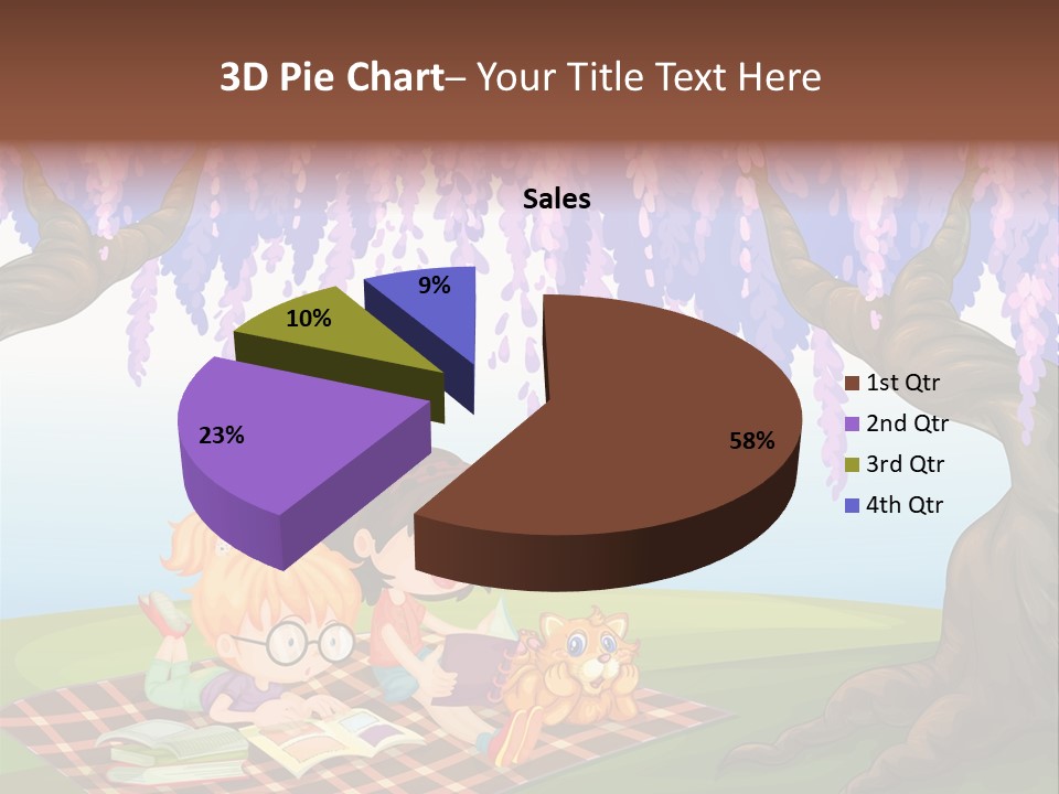 Scene Trees Drawing PowerPoint Template