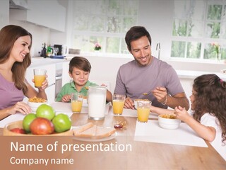 Caucasian Mother Brunette PowerPoint Template