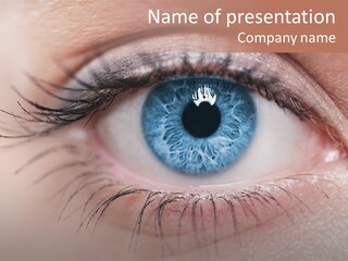 Closeup Pupil Sight PowerPoint Template