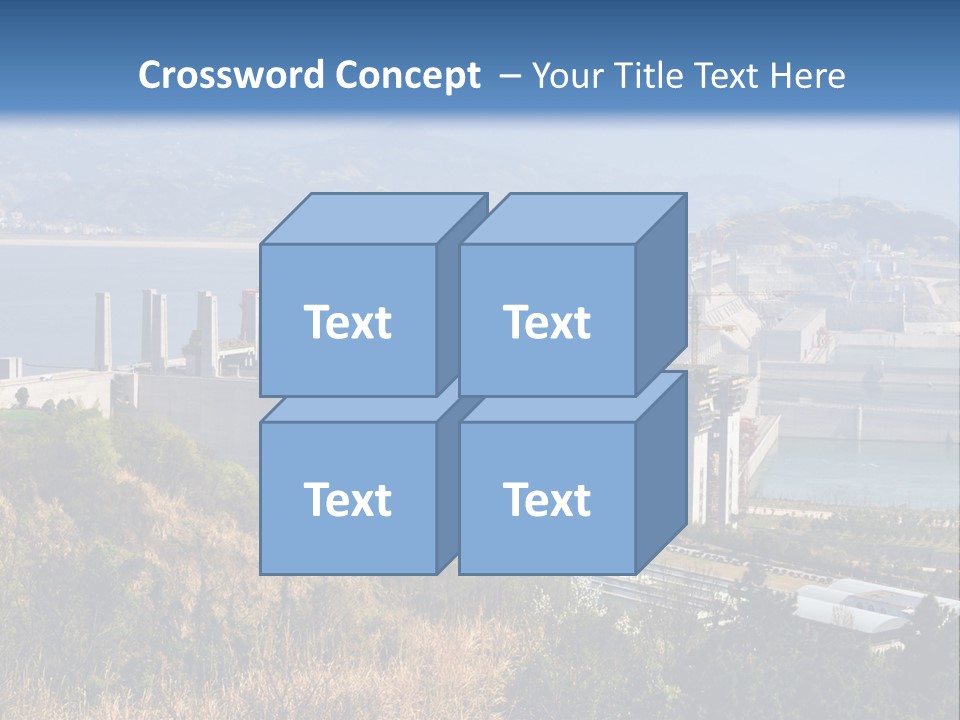 A Power Plant On A Hill Overlooking A Body Of Water PowerPoint Template