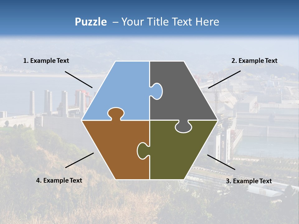 A Power Plant On A Hill Overlooking A Body Of Water PowerPoint Template