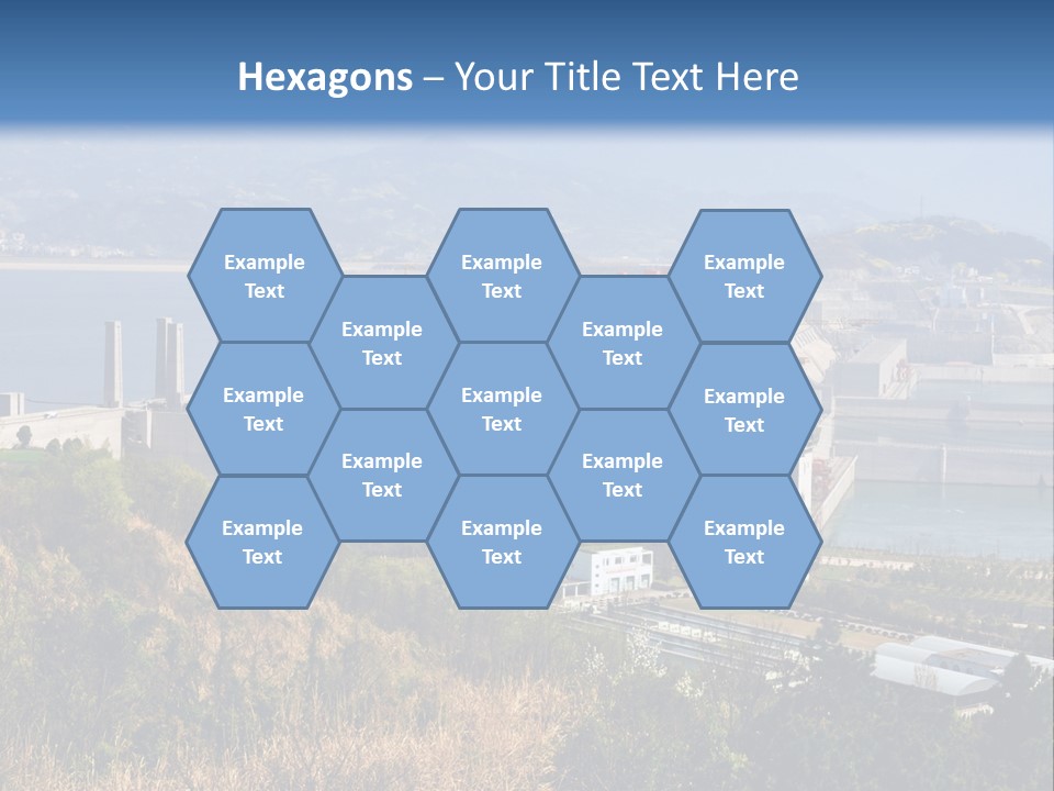 A Power Plant On A Hill Overlooking A Body Of Water PowerPoint Template