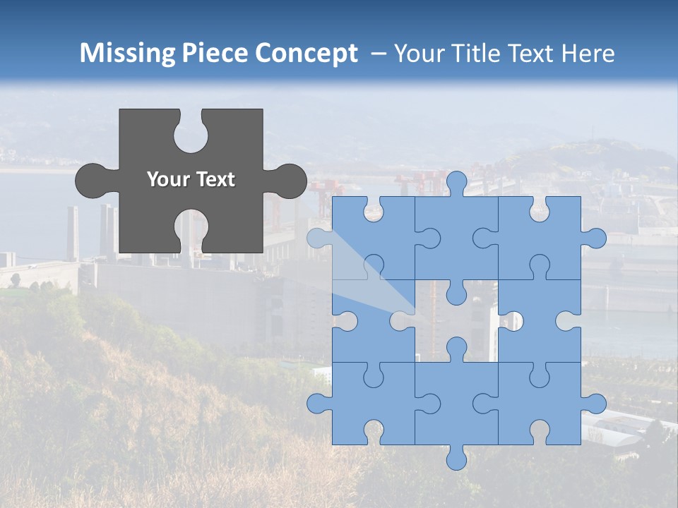 A Power Plant On A Hill Overlooking A Body Of Water PowerPoint Template