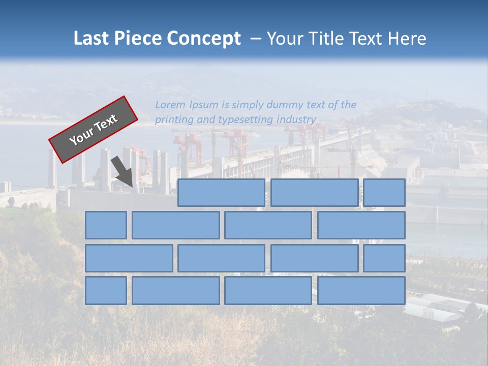 A Power Plant On A Hill Overlooking A Body Of Water PowerPoint Template