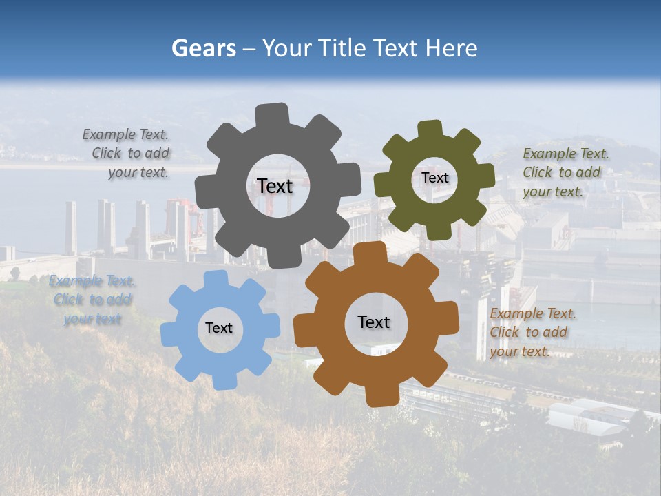 A Power Plant On A Hill Overlooking A Body Of Water PowerPoint Template