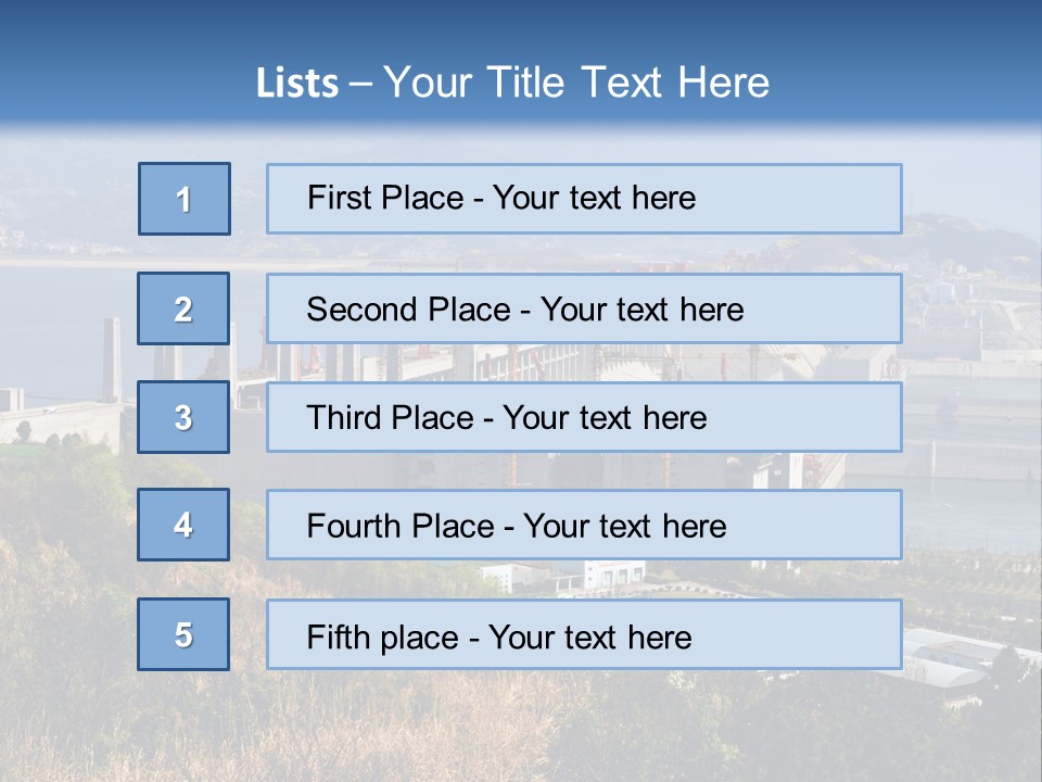 A Power Plant On A Hill Overlooking A Body Of Water PowerPoint Template