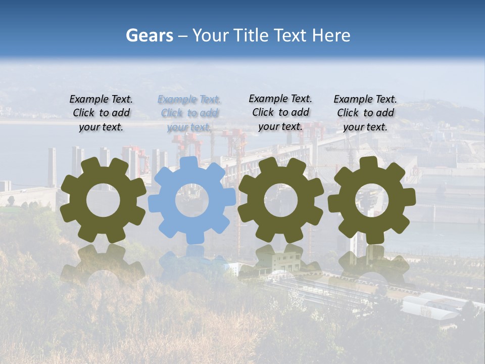 A Power Plant On A Hill Overlooking A Body Of Water PowerPoint Template