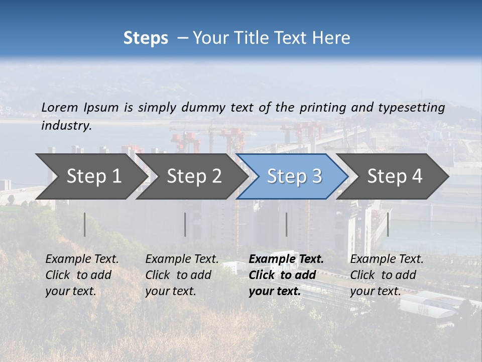 A Power Plant On A Hill Overlooking A Body Of Water PowerPoint Template