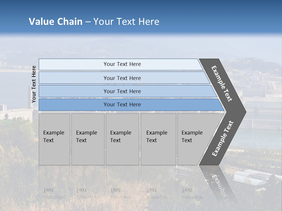 A Power Plant On A Hill Overlooking A Body Of Water PowerPoint Template