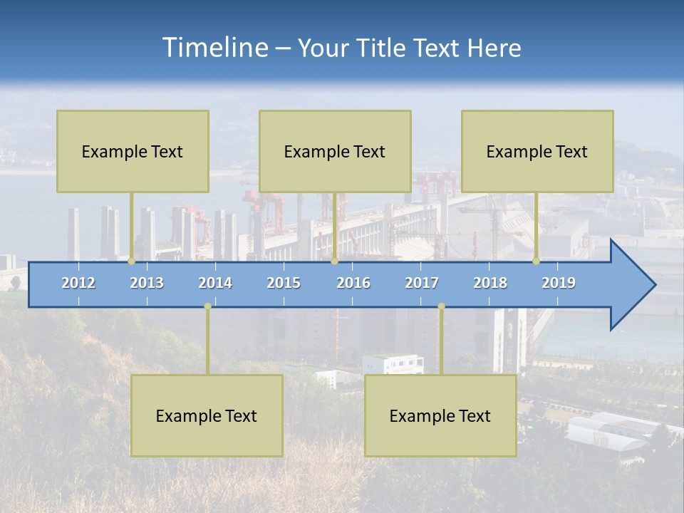 A Power Plant On A Hill Overlooking A Body Of Water PowerPoint Template