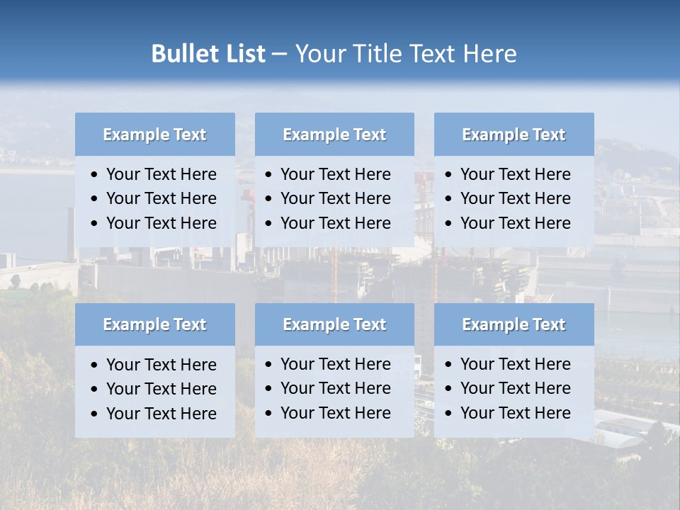 A Power Plant On A Hill Overlooking A Body Of Water PowerPoint Template