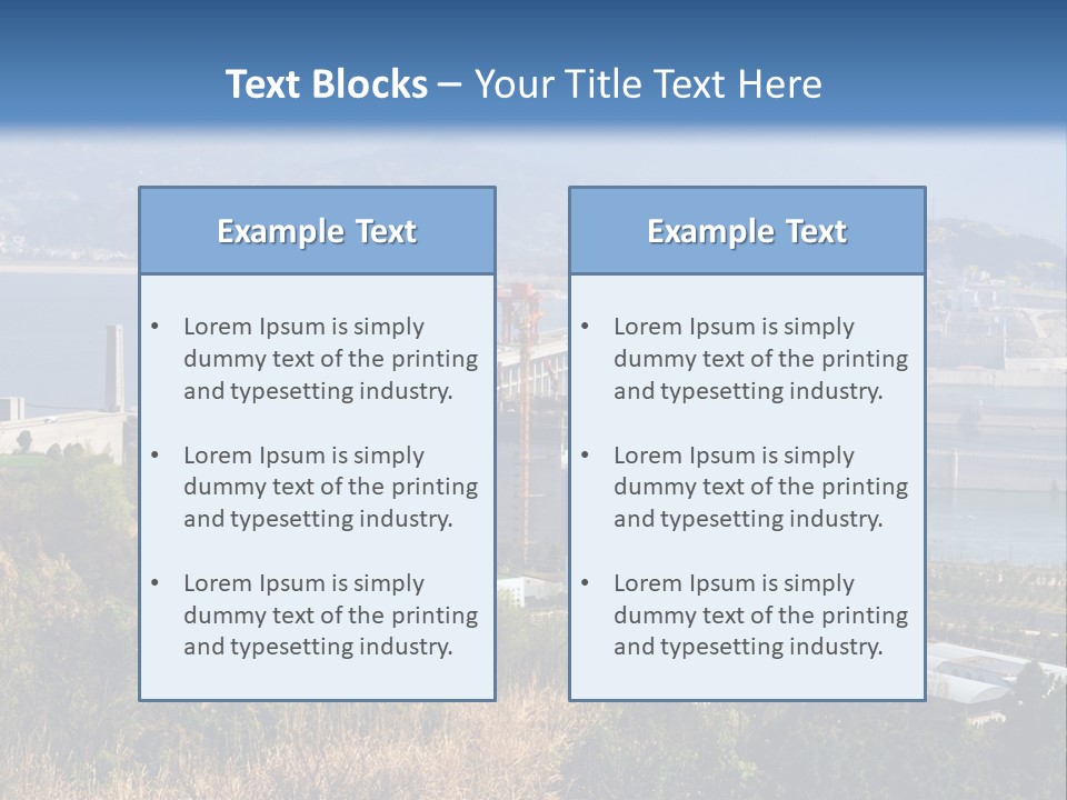 A Power Plant On A Hill Overlooking A Body Of Water PowerPoint Template