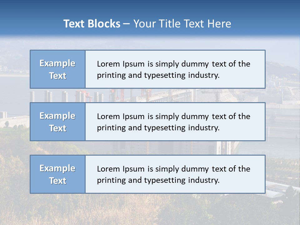 A Power Plant On A Hill Overlooking A Body Of Water PowerPoint Template