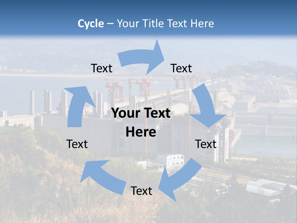 A Power Plant On A Hill Overlooking A Body Of Water PowerPoint Template