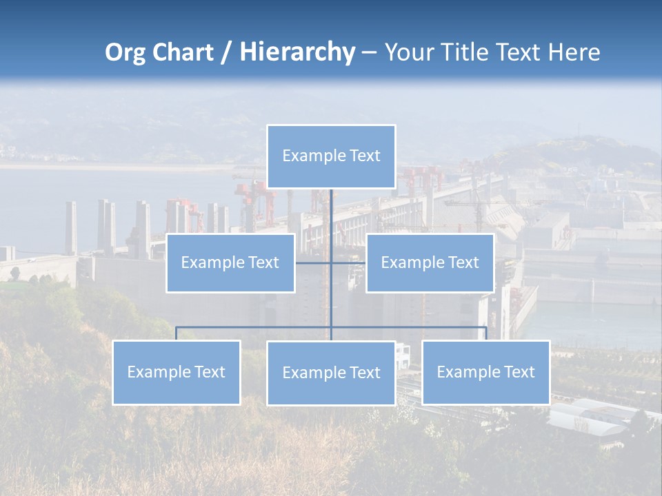 A Power Plant On A Hill Overlooking A Body Of Water PowerPoint Template