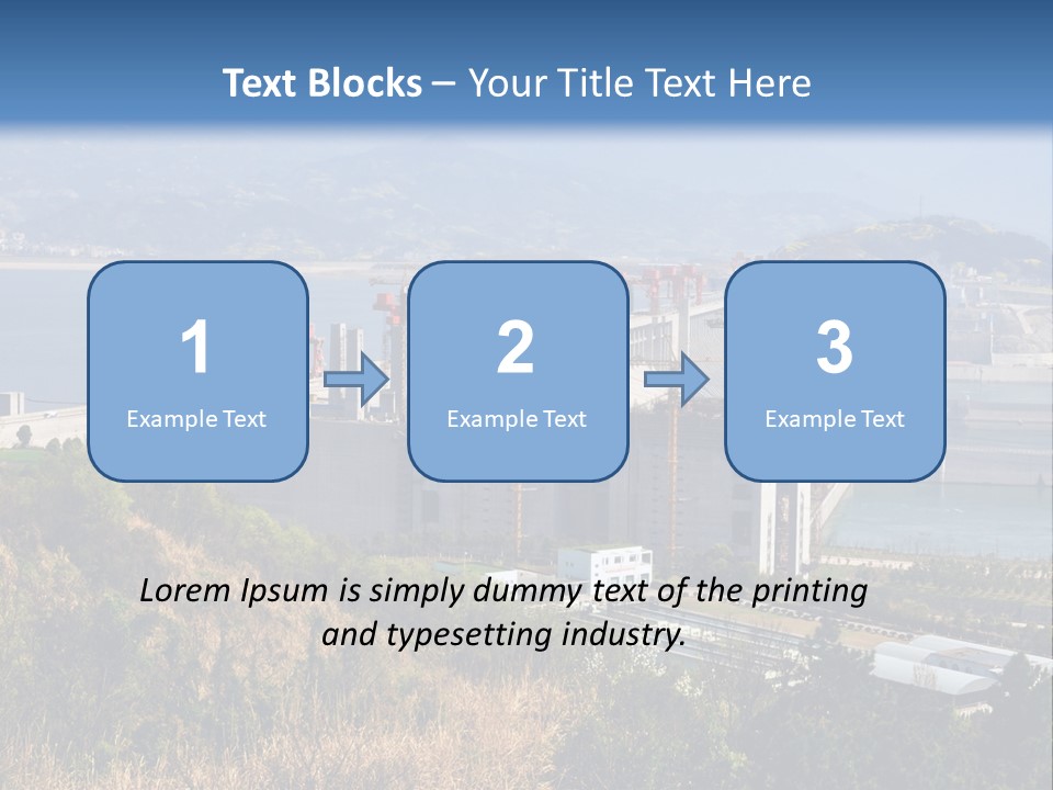 A Power Plant On A Hill Overlooking A Body Of Water PowerPoint Template