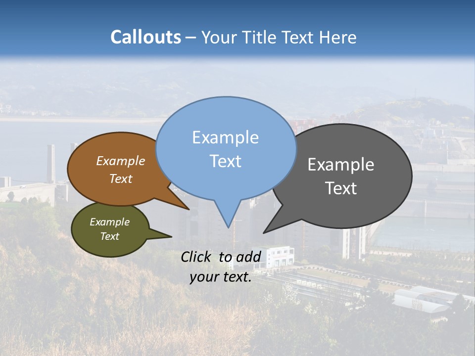 A Power Plant On A Hill Overlooking A Body Of Water PowerPoint Template