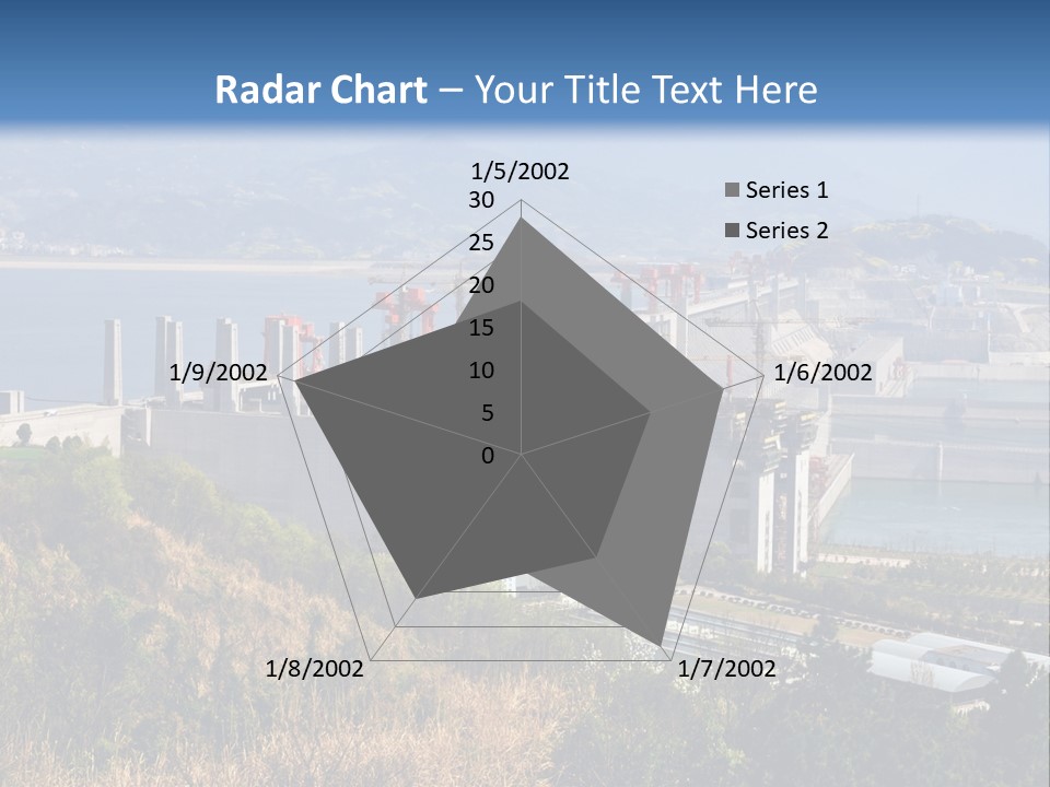 A Power Plant On A Hill Overlooking A Body Of Water PowerPoint Template