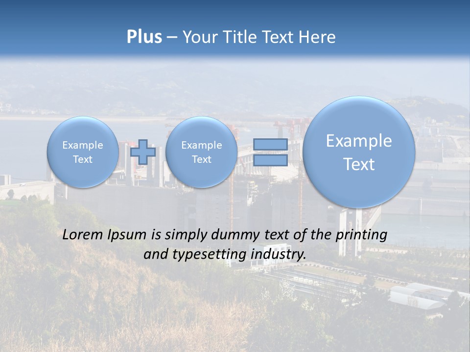 A Power Plant On A Hill Overlooking A Body Of Water PowerPoint Template