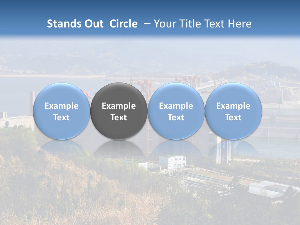 A Power Plant On A Hill Overlooking A Body Of Water PowerPoint Template